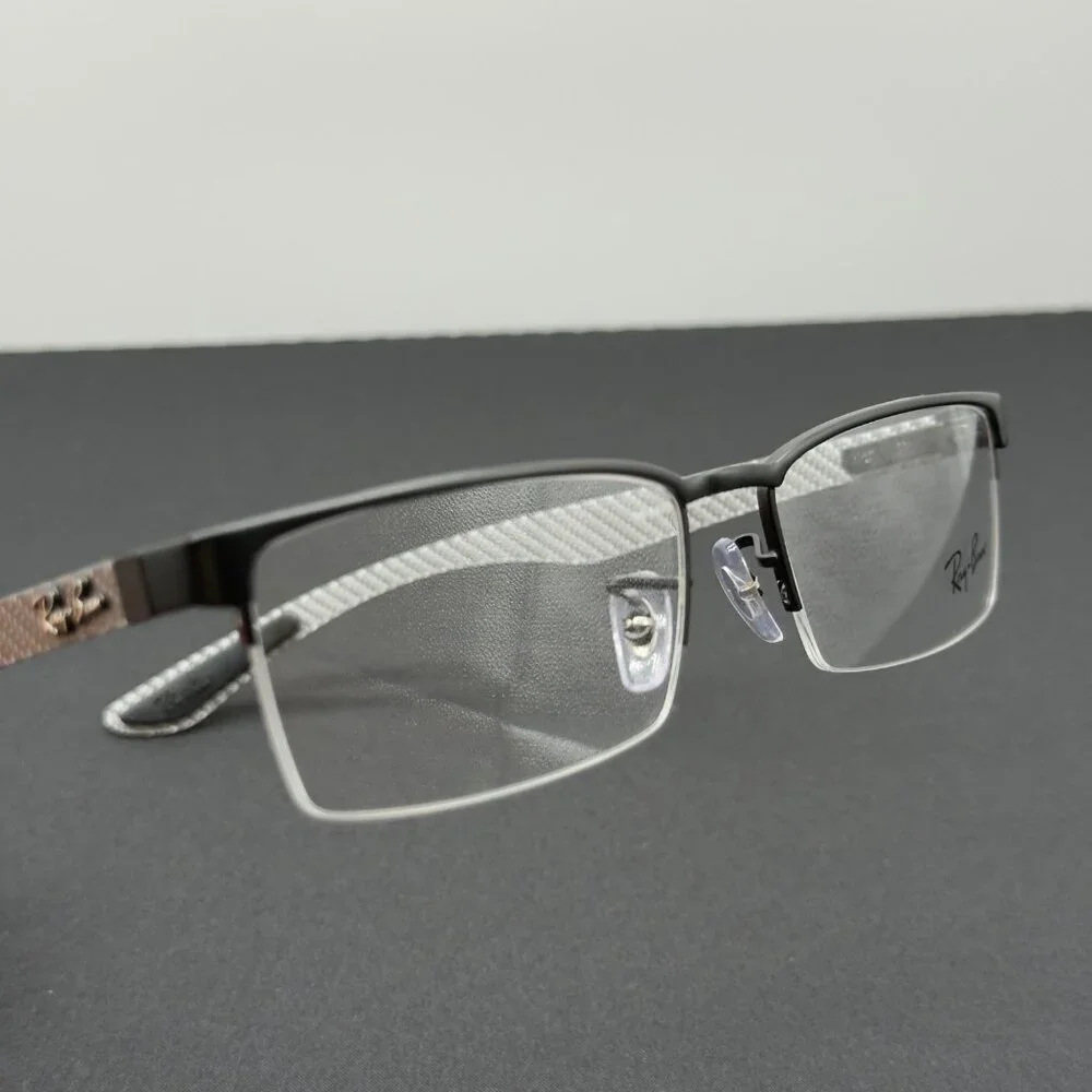 Ray Ban Rx Tech Series Eyeglasses RB8413 2504 Polished Carbon Fiber 54-17-145 - Picture 12 of 13